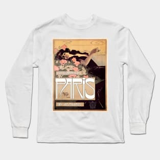 LOS CIGARRILLOS PARIS The Best 1901 by Art Nouveau Artist Aleardo Villa Long Sleeve T-Shirt